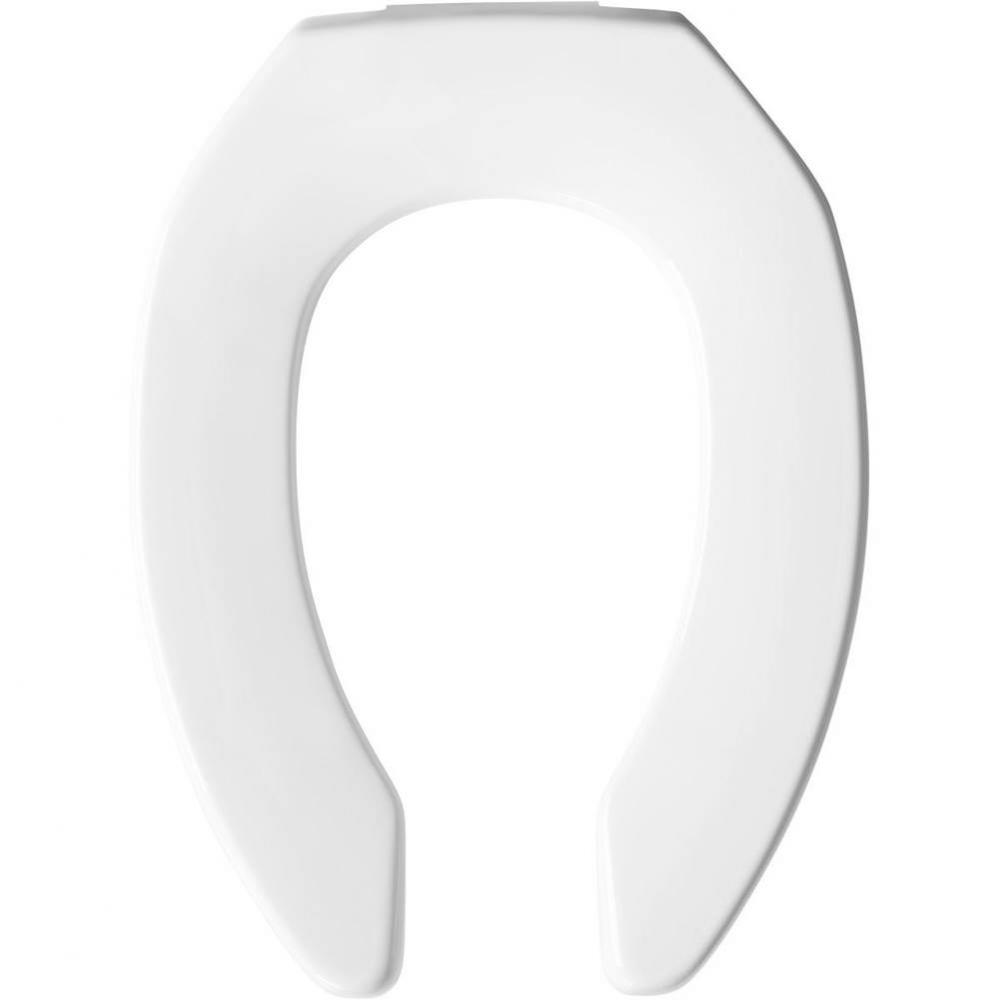 Elongated Plastic Open Front Less Cover Medic-Aid Toilet Seat with STA-TITE, DuraGuard and 2-inch