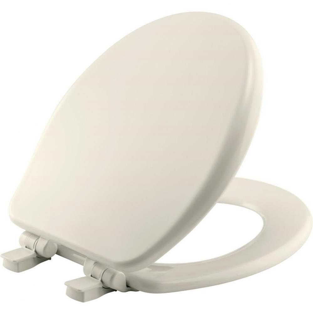 Bemis Alesio II™ Round High Density™ Enameled Wood Toilet Seat in Biscuit with STA-TITE®