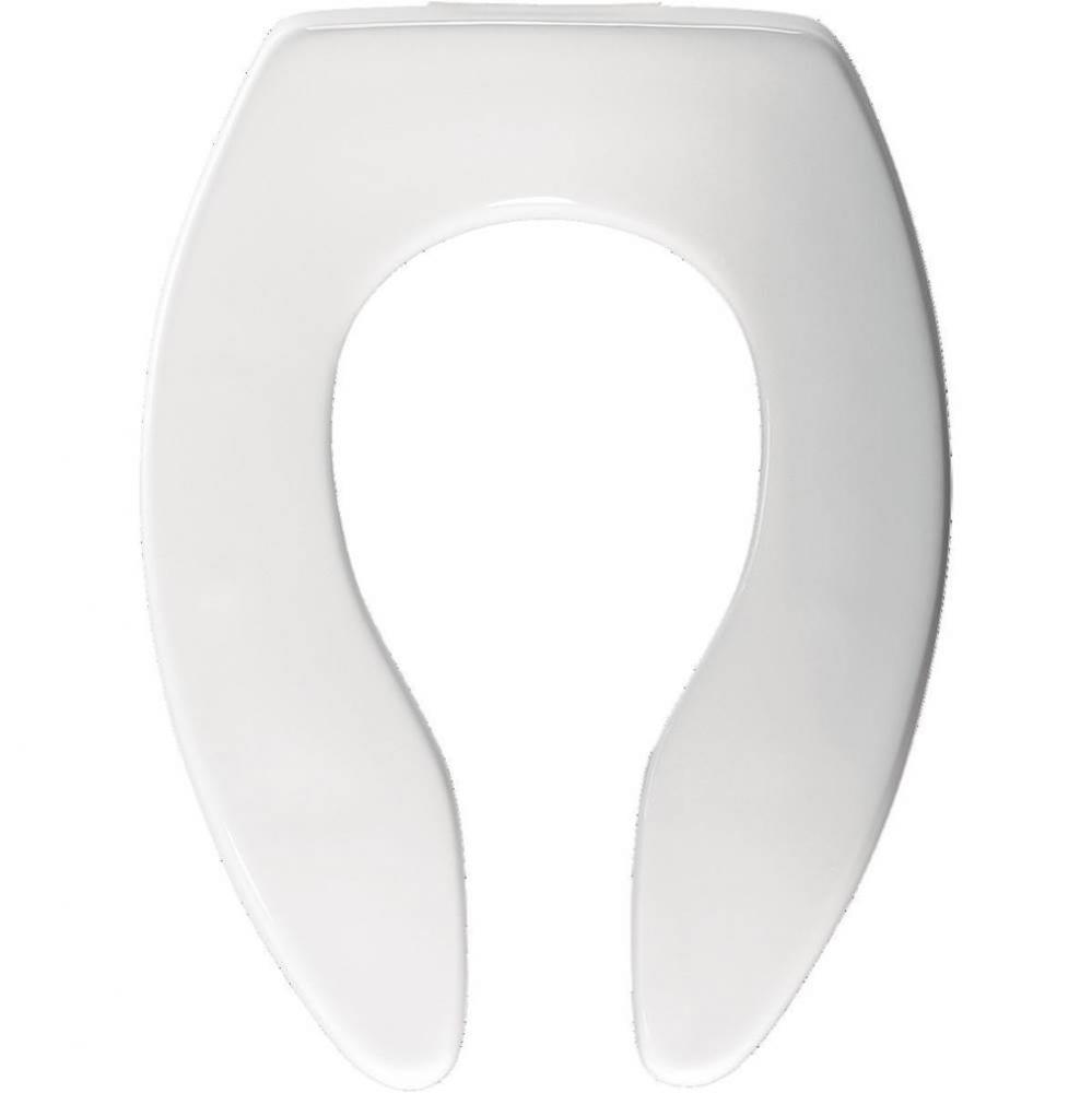 Elongated Commercial Plastic Open Front Less Cover Toilet Seat with STA-TITE Self-Sustaining Check