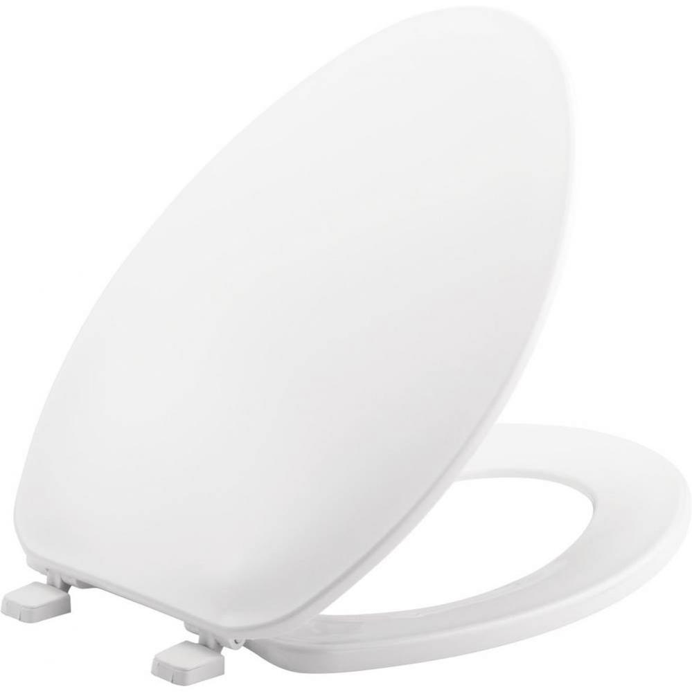 Elongated Plastic Toilet Seat - White