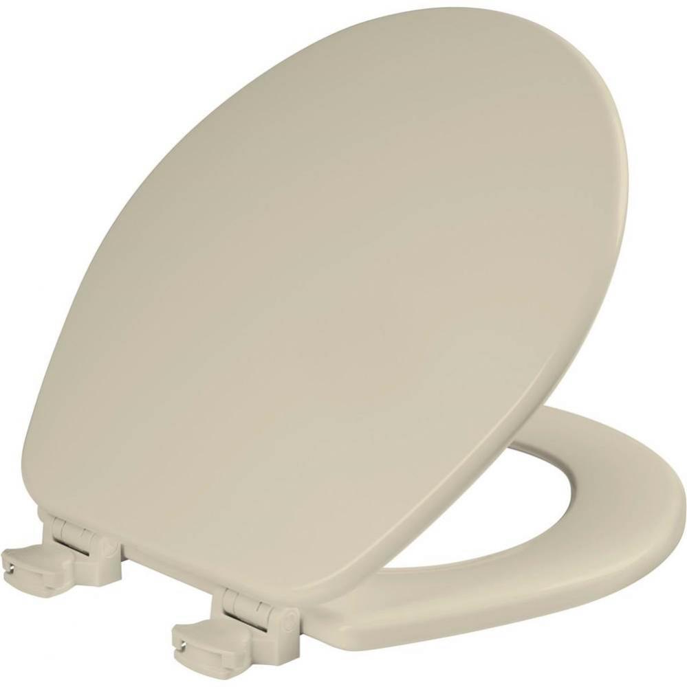 Church Round Enameled Wood Toilet Seat in Bone with Easy-Clean® Hinge