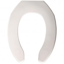 Bemis 1055SSC 000 - Bemis Elongated Plastic Open Front Less Cover Toilet Seat in White with Self-Sustaining Check Hing