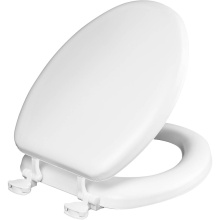Bemis 115EC 000 - 115EC Mayfair by Bemis Eden Elongated Cushioned Vinyl Soft Toilet Seat in White Featuring Stay-Tit