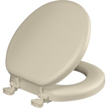 Bemis 15EC 006 - 15EC Mayfair by Bemis Eden Round Cushioned Vinyl Soft Toilet Seat in Bone Featuring Stay-Tite Seat