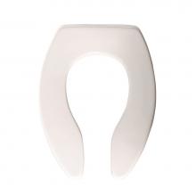 Bemis 1655CT 000 - Bemis Elongated Open Front Less Cover Commercial Plastic Toilet Seat in White with Stay·Tite&