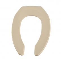 Bemis 1955CT 006 - Elongated Open Front Less Cover Commercial Plastic Toilet Seat in Bone with STA-TITE Commercial Fa
