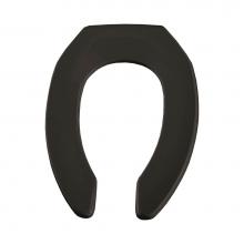 Bemis 1955SSCT 047 - Bemis Elongated Open Front Less Cover Commercial Plastic Toilet Seat in Black with Stay·Tite&