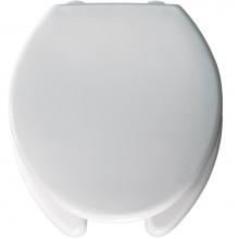 Bemis 2L2050T 000 - Bemis Round Open Front with Cover Medic-Aid® Plastic Toilet Seat in White with STA-TITE®