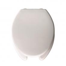 Bemis 2L2150T 000 - Elongated Open Front With Cover Medic-Aid Plastic Toilet Seat in White with STA-TITE Commercial Fa