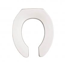 Bemis 3L2055T 000 - Round Open Front Less Cover Medic-Aid Plastic Toilet Seat in White with STA-TITE Commercial Fasten