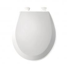 Bemis 500EC 000 - Bemis Round Enameled Wood Toilet Seat in White with Easy-Clean® Hinge