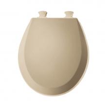 Bemis 500EC 006 - 500EC Bemis Round Enameled Wood Closed Front with Cover in Bone Featuring Easy-Clean Hinges