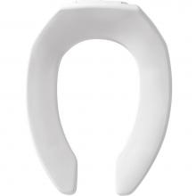 Bemis 295CT 000 - Church Elongated Open Front Less Cover Commercial Plastic Toilet Seat in White with STA-TITE®