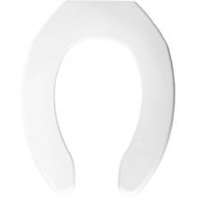 Bemis 7B1055SSC 000 - Elongated Commercial Plastic Open Front Less Cover Toilet Seat with Self-Sustaining Check Hinge -