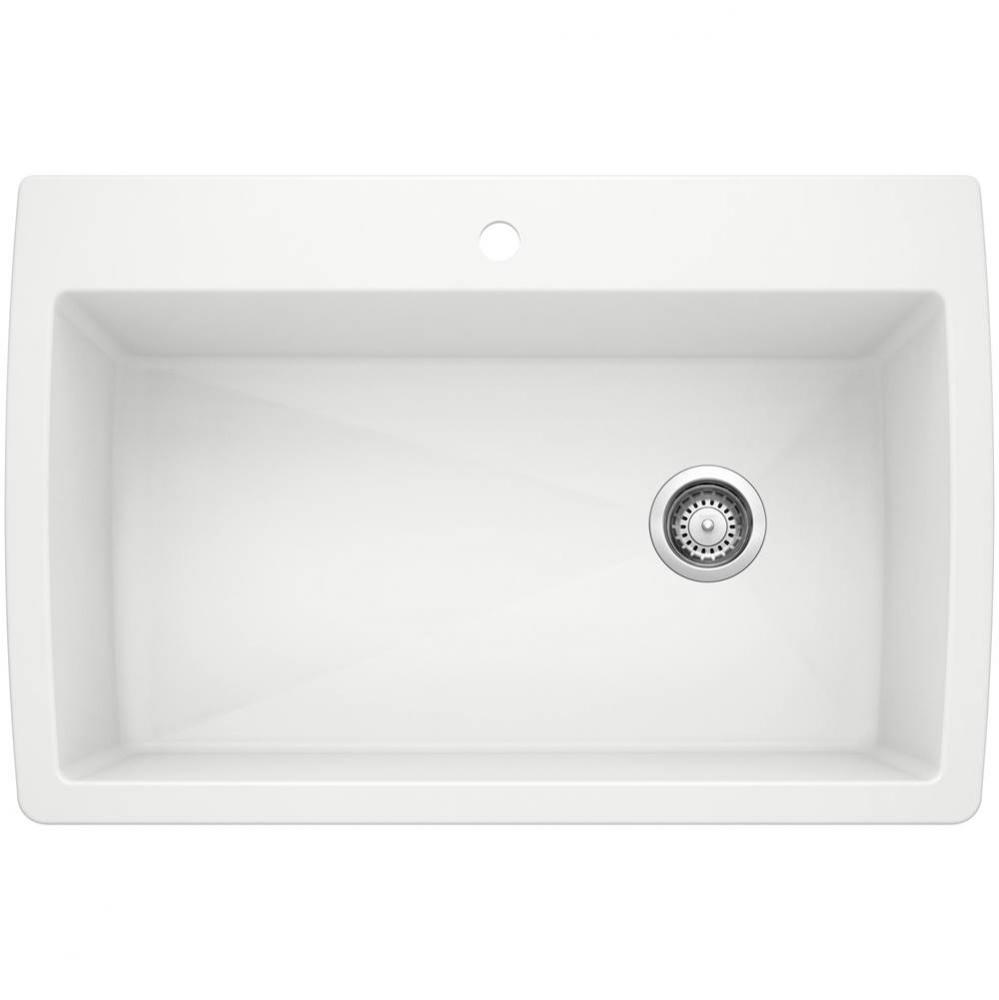 Diamond SILGRANIT 33.5'' Super Single Dual Mount Kitchen Sink - White