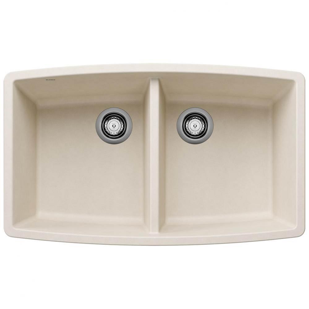 Performa SILGRANIT 33'' 50/50 Double Bowl Undermount Kitchen Sink - Soft White