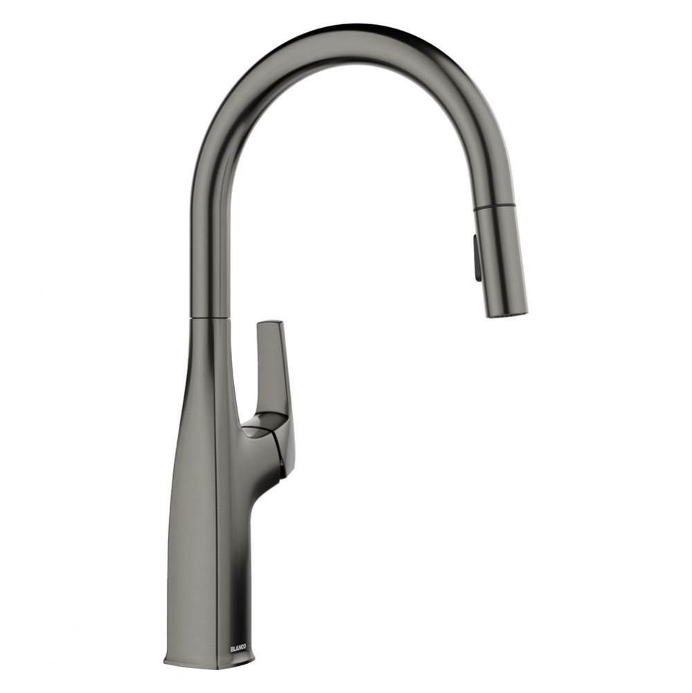 Rivana High Arc Pull-Down Dual-Spray Kitchen Faucet - Satin Dark Steel