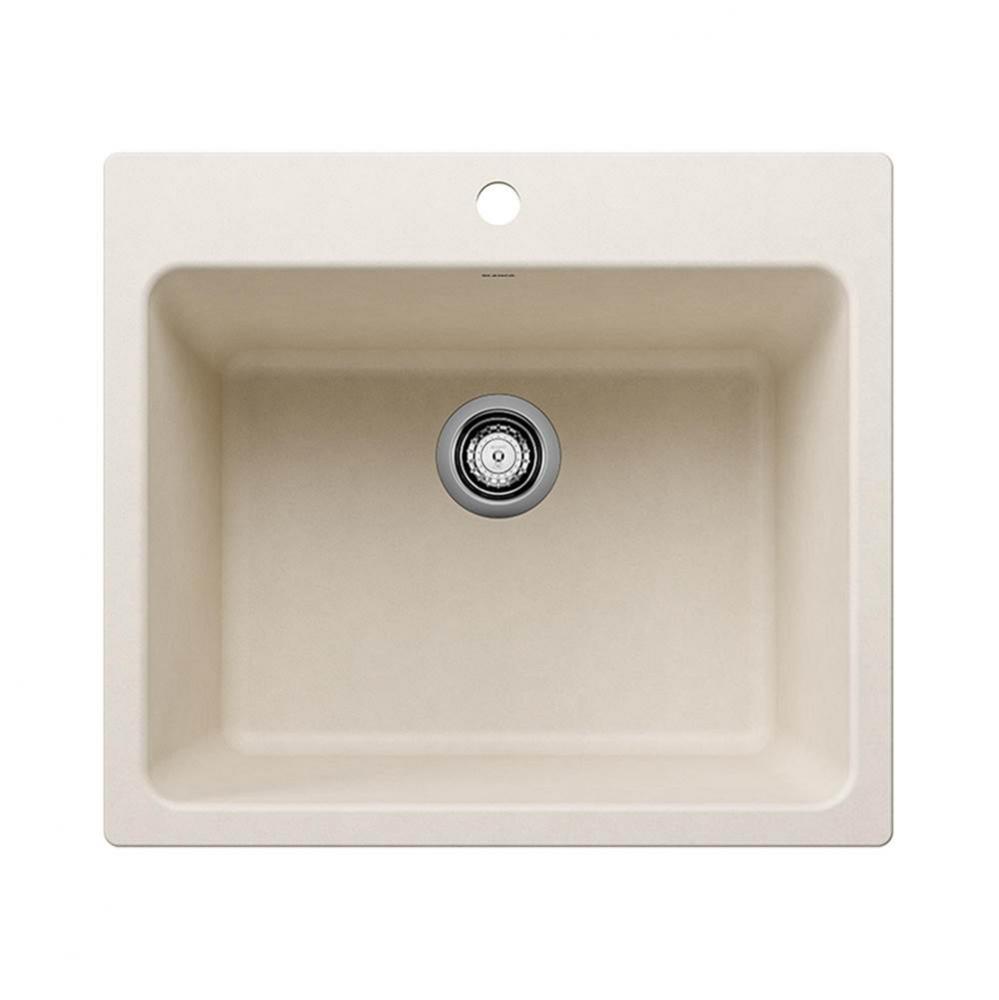 Liven SILGRANIT 25'' Single Bowl Dual Mount Laundry Sink - Soft White