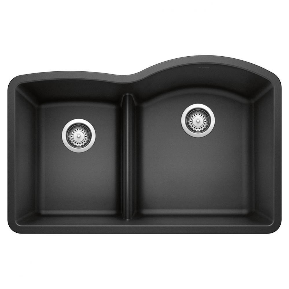 Diamond SILGRANIT 32'' 40/60 Reverse Double Bowl Undermount Kitchen Sink with Low Divide