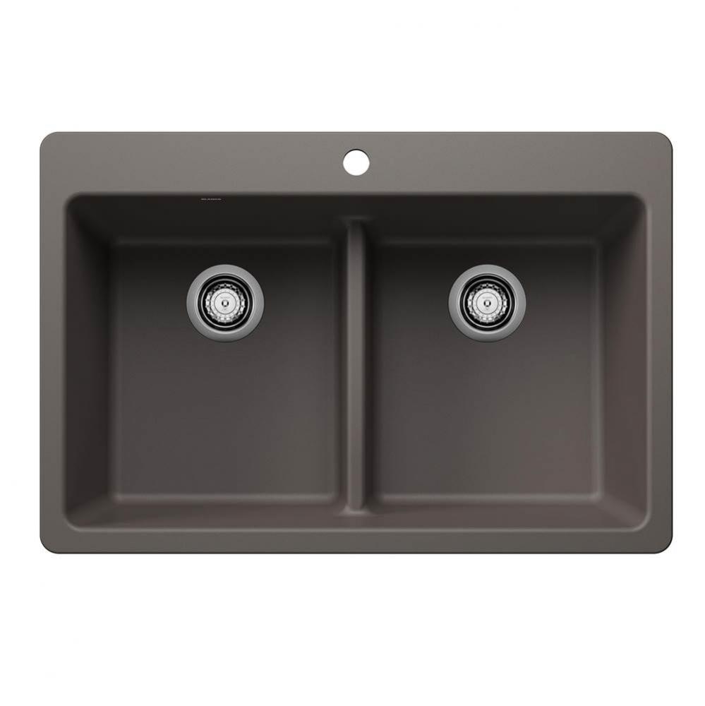 Liven Equal Double Low Divide Dual Mount - Volcano Gray