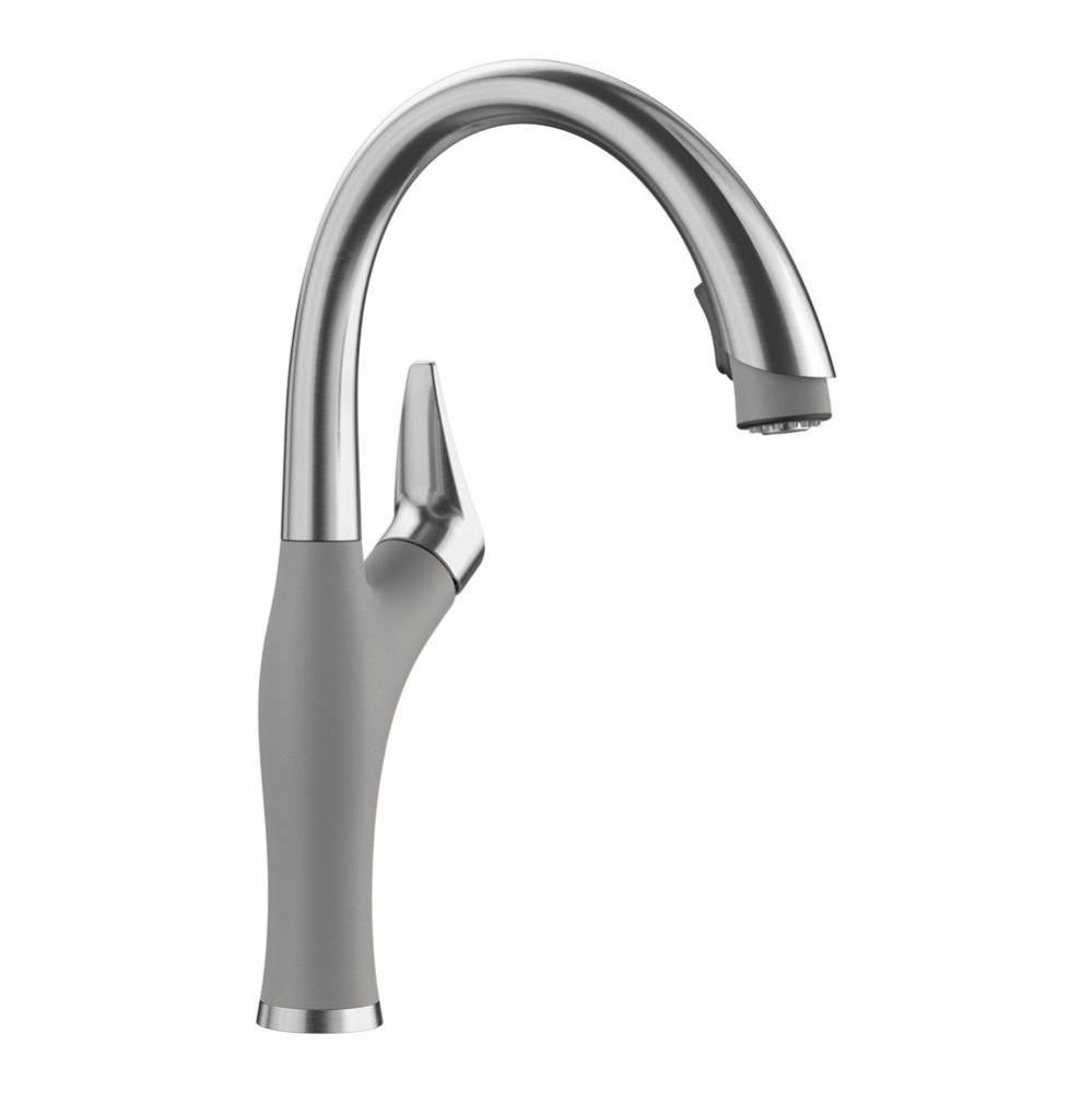Artona Pull-Down Dual-Spray Kitchen Faucet - PVD Steel/Metallic Gray