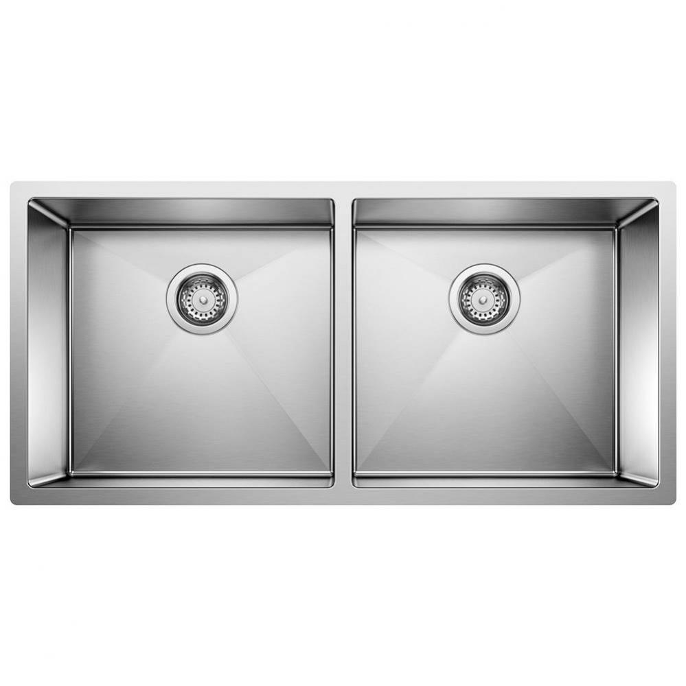 Precision R10 37'' 50/50 Double Bowl Undermount Stainless Steel Kitchen Sink