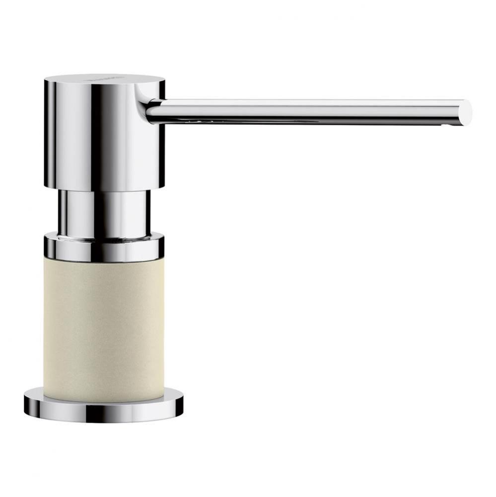 Lato Soap Dispenser - Chrome/Biscuit