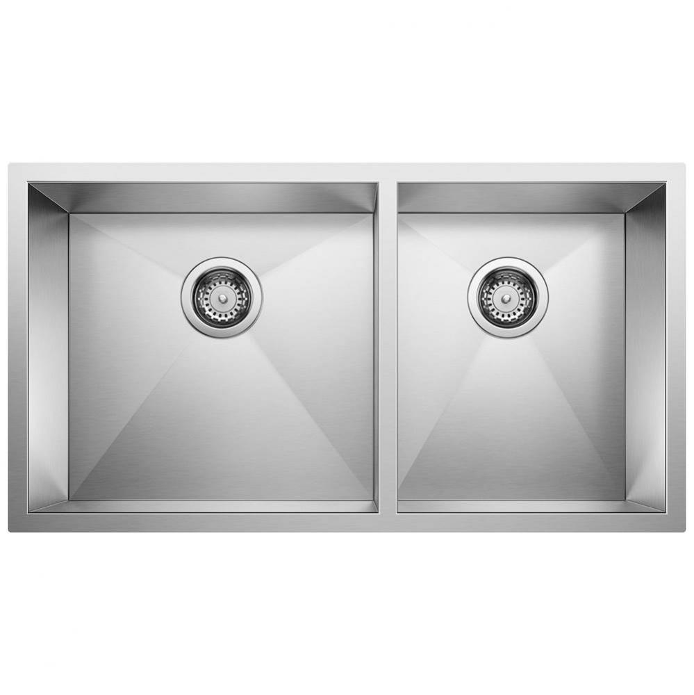 Precision R0 33'' 60/40 Double Bowl Undermount Stainless Steel Kitchen Sink