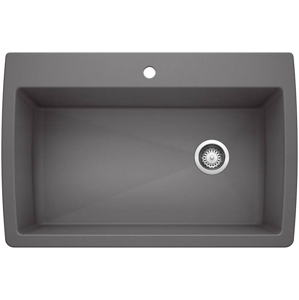 Diamond SILGRANIT 33.5'' Super Single Dual Mount Kitchen Sink - Cinder