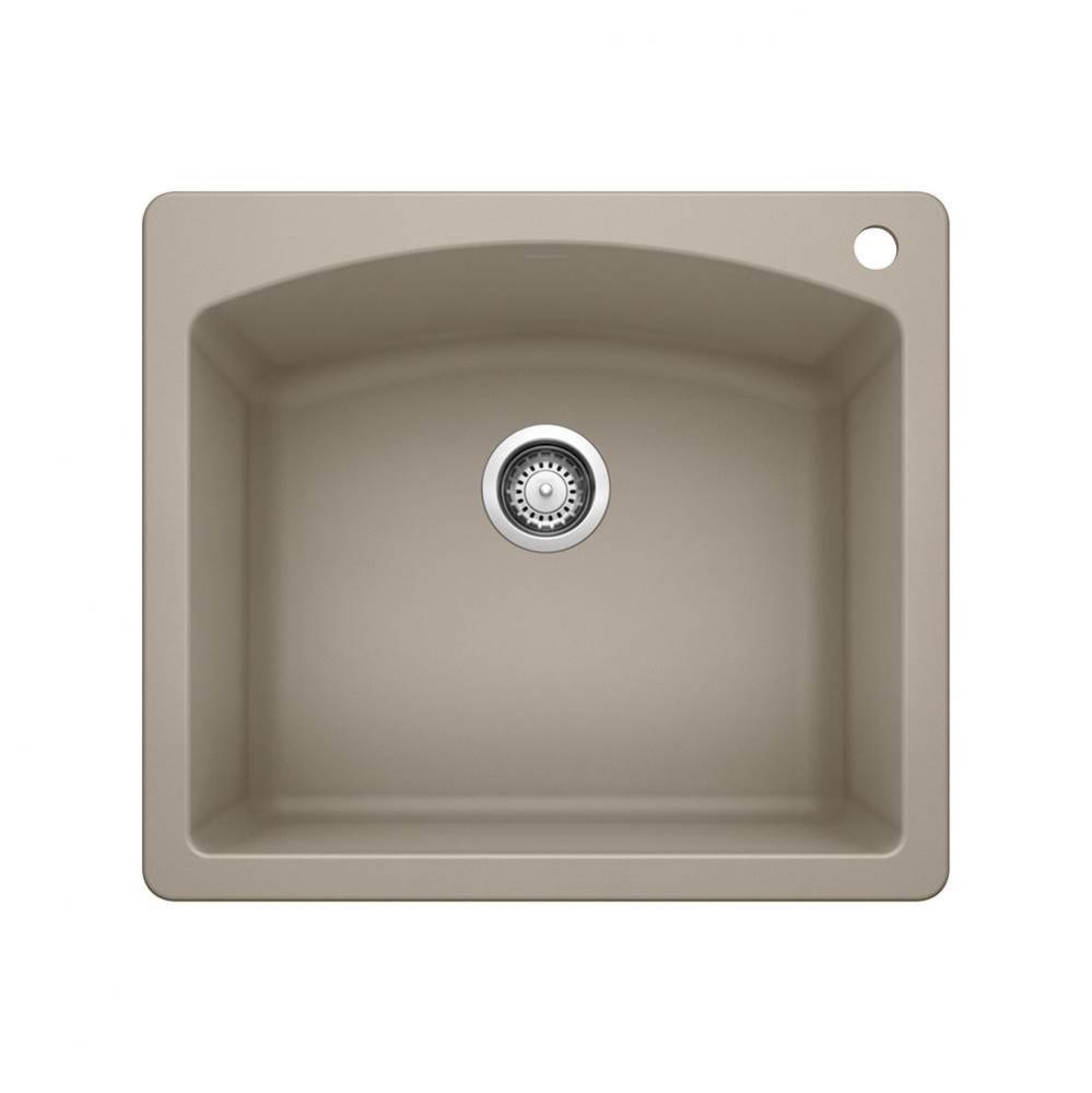 Diamond SILGRANIT 25'' Single Bowl Dual Mount Kitchen Sink - Truffle