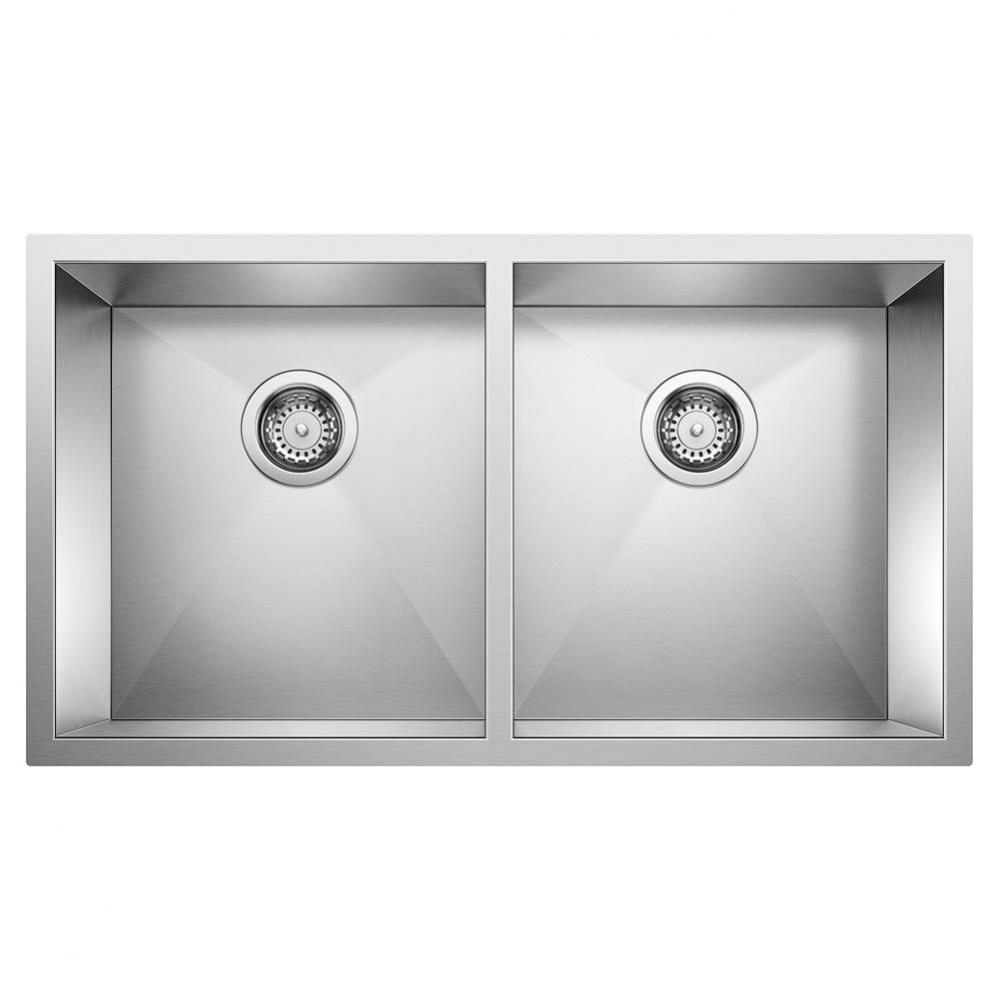 Precision R0 28'' 50/50 Double Bowl Undermount Stainless Steel Kitchen Sink