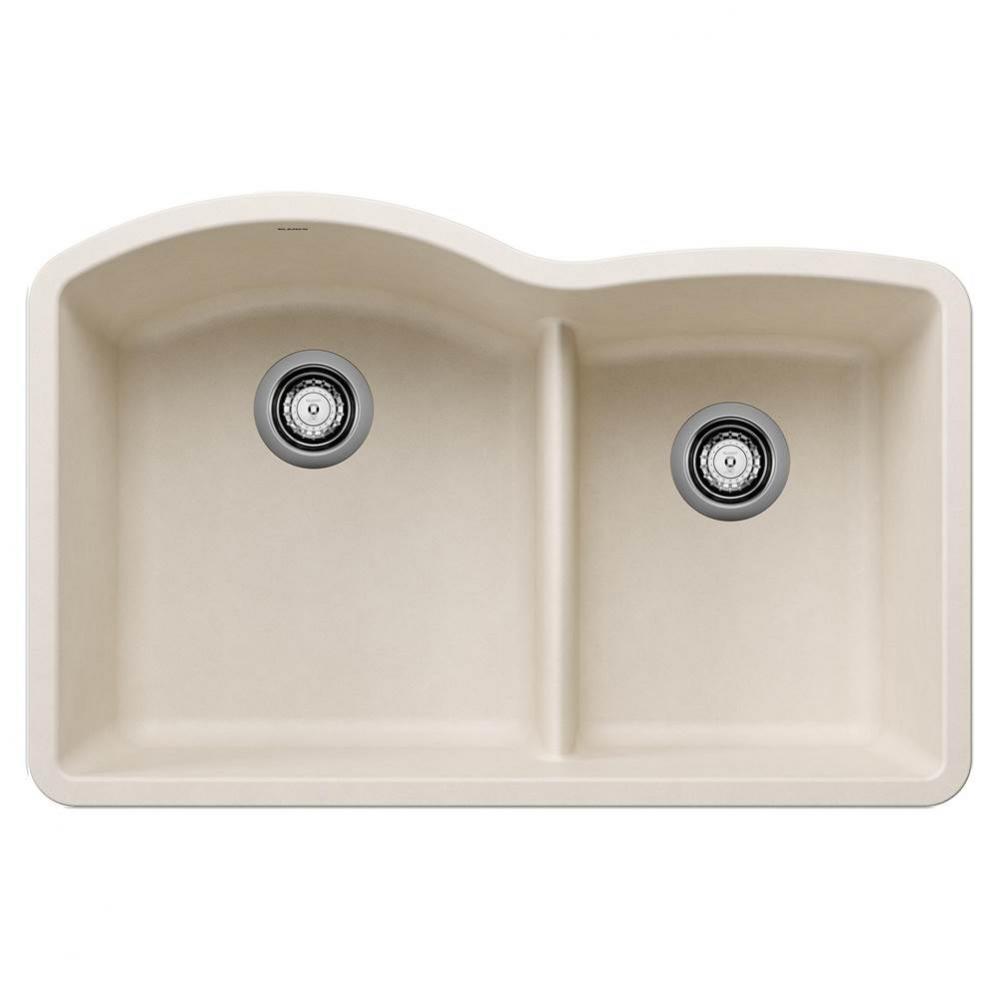 Diamond SILGRANIT 32'' 60/40 Double Bowl Undermount Kitchen Sink with Low Divide - Soft