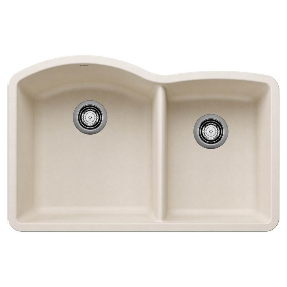 Diamond SILGRANIT 32'' 60/40 Double Bowl Undermount Kitchen Sink - Soft White