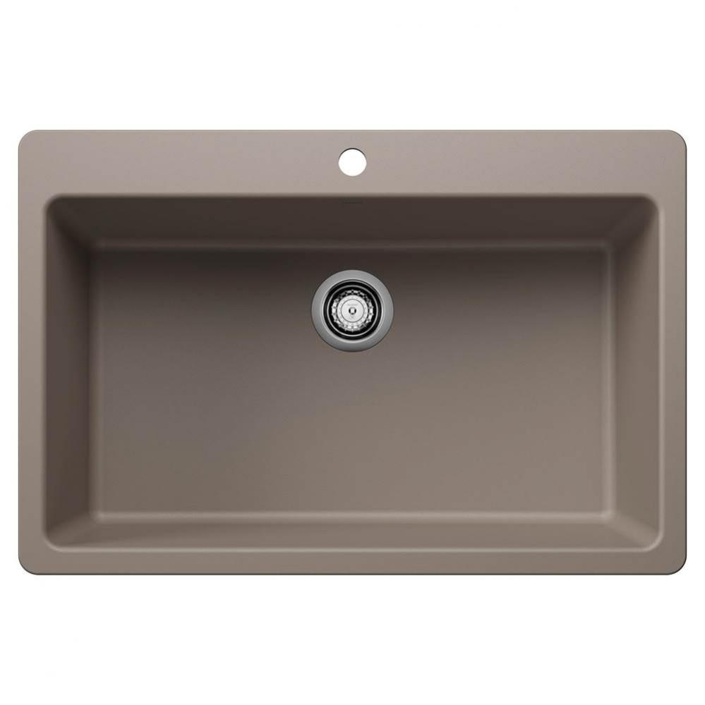 Liven 33'' Super Single Bowl Dual Mount - Truffle