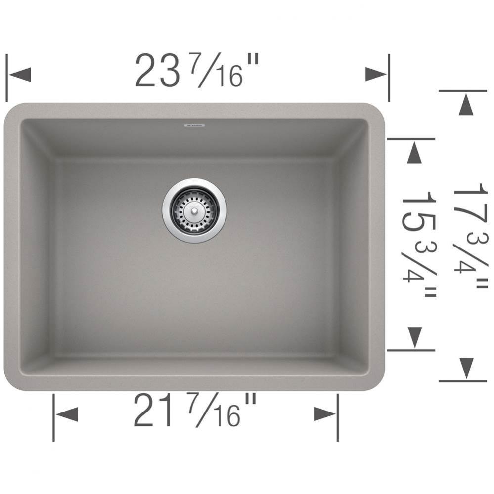 Precis 24'' Single Bowl - Concrete Gray