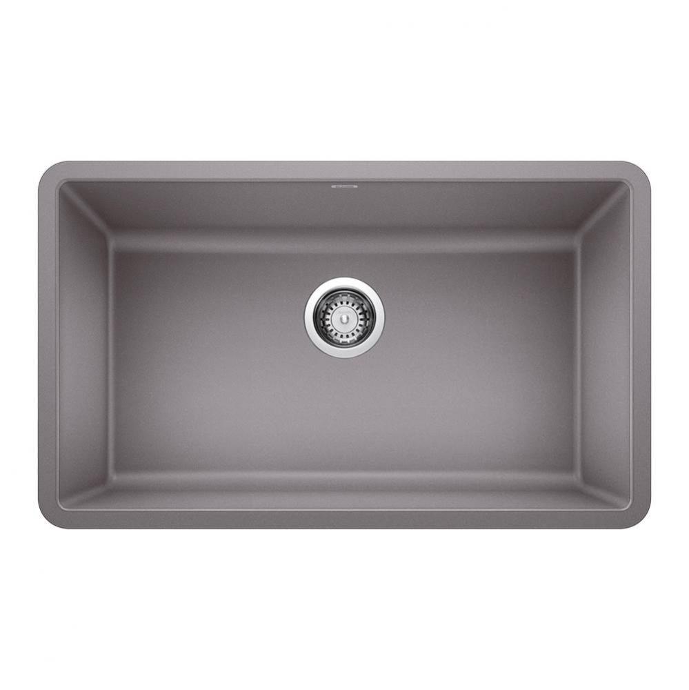 Precis SILGRANIT 30'' Single Bowl Undermount Kitchen Sink - Metallic Gray