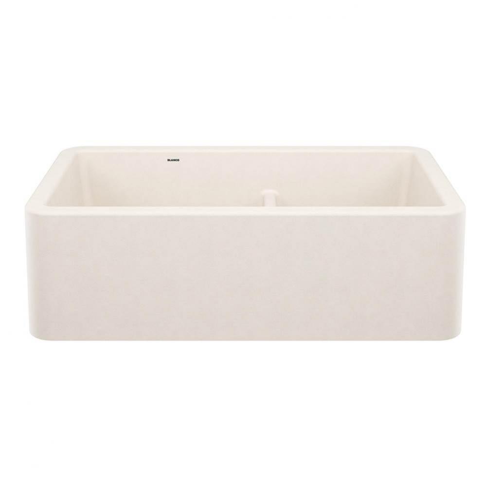 Ikon SILGRANIT 33'' Double Bowl Apron-Front Farmhouse Sink with Low Divide - Soft White