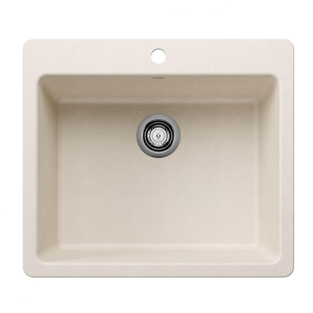 Liven SILGRANIT 25'' Single Bowl Dual Mount Kitchen Sink - Soft White