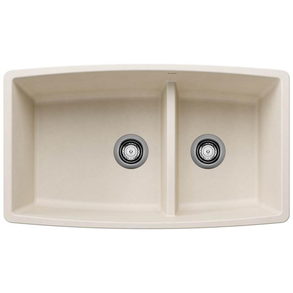 Performa SILGRANIT 33'' 60/40 Double Bowl Undermount Kitchen Sink with Low Divide - Soft