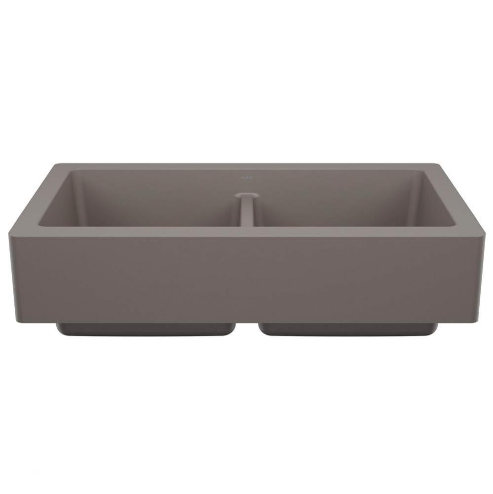 Vintera SILGRANIT 33'' Double Bowl Apron-Front Farmhouse Sink - Volcano Gray