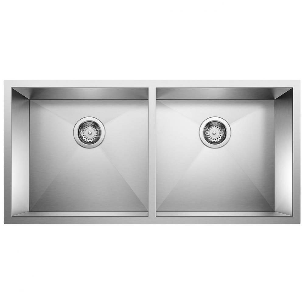 Precision R0 37'' 50/50 Double Bowl Undermount Stainless Steel Kitchen Sink