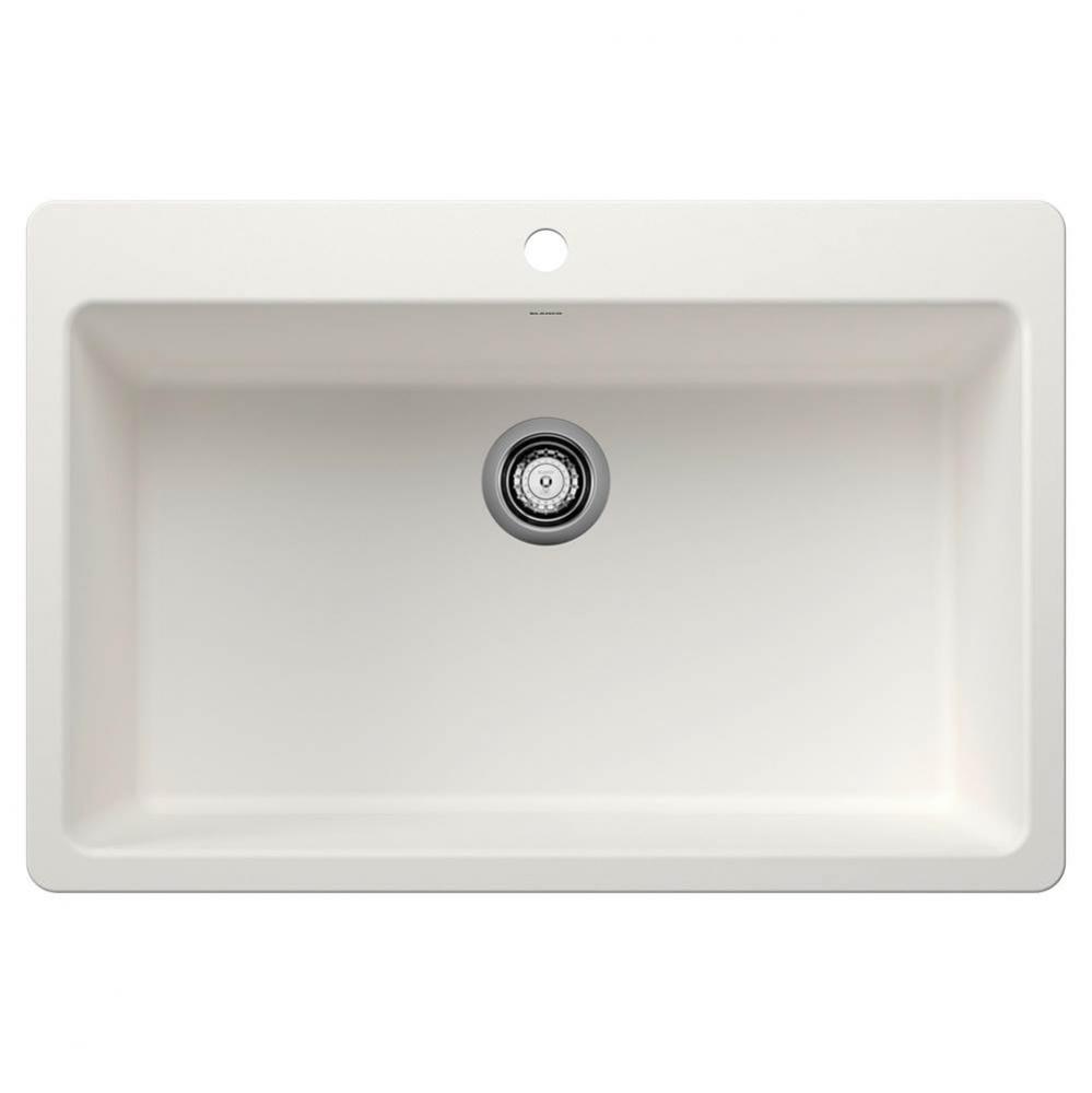 Liven SILGRANIT 33'' Super Single Dual Mount Kitchen Sink - White