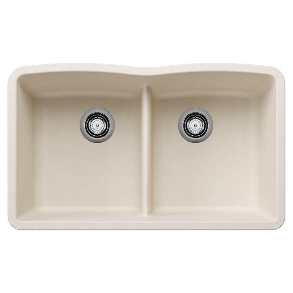 Diamond SILGRANIT 32'' 50/50 Double Bowl Undermount Kitchen Sink with Low Divide - Soft