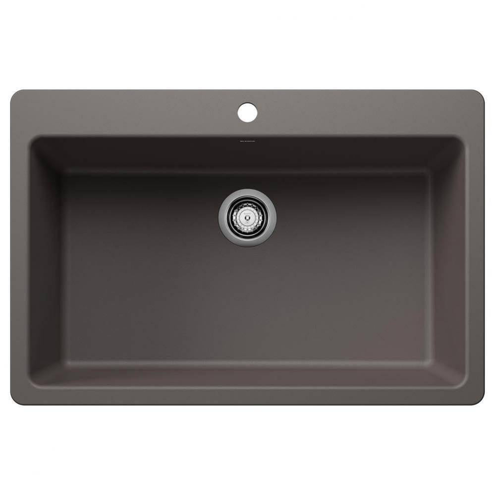 Liven SILGRANIT 33'' Super Single Dual Mount Kitchen Sink - Volcano Gray