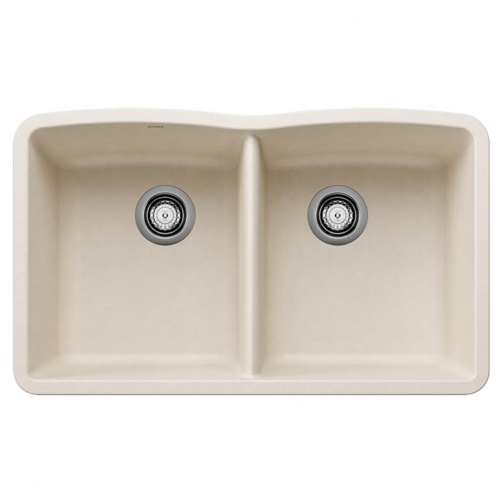 Diamond SILGRANIT 32'' 50/50 Double Bowl Undermount Kitchen Sink - Soft White