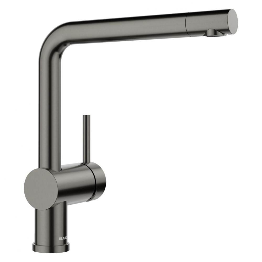 Linus Low Arc Pull-Out Dual-Spray Kitchen Faucet - Satin Dark Steel