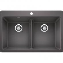 Blanco 443001 - Corence Equal Double Low Divide Dual Mount - Cinder