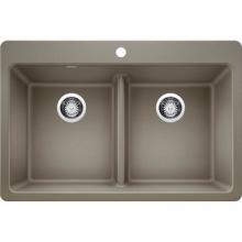 Blanco 443002 - Corence Equal Double Low Divide Dual Mount -Truffle