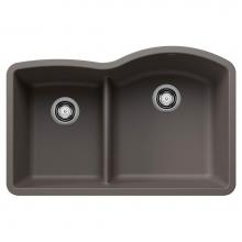 Blanco 443103 - Diamond SILGRANIT 32'' 40/60 Reverse Double Bowl Undermount Kitchen Sink with Low Divide