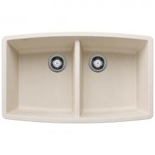 Blanco 443086 - Performa SILGRANIT 33'' 50/50 Double Bowl Undermount Kitchen Sink - Soft White